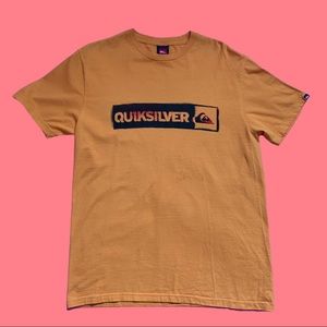 Quiksilver Logo SK8 Brand Oversized Bright Orange T Shirt-L